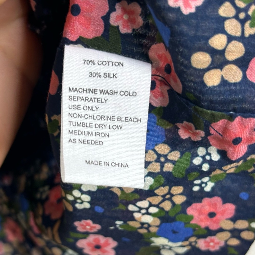 Trovata Paloma Cotton Silk Ruched Blouse Floral in Rolling Hills Size Large - Picture 15 of 15